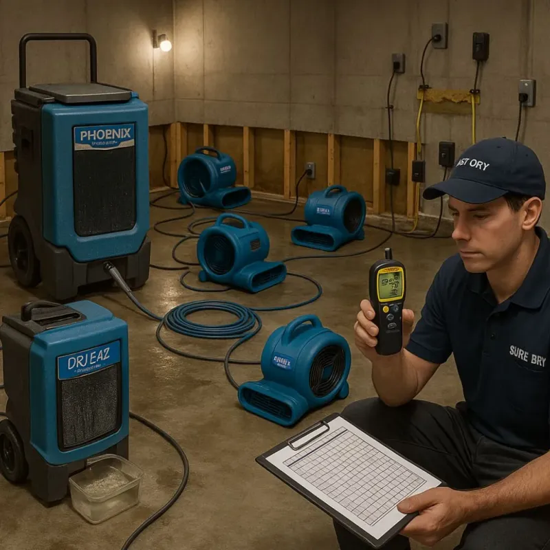 Structural Drying and Dehumidification process in Yankton County, SD